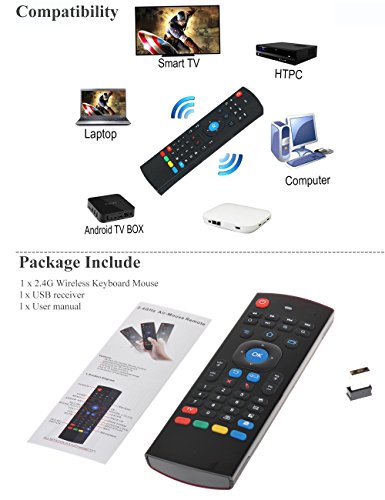 image for TopYart 2.4G Fly Mouse Mini Wireless Keyboard Mouse Air Infrared Remot