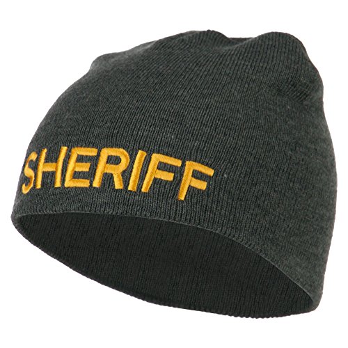 Sheriff Military Embroidered Beanie - Grey OSFM