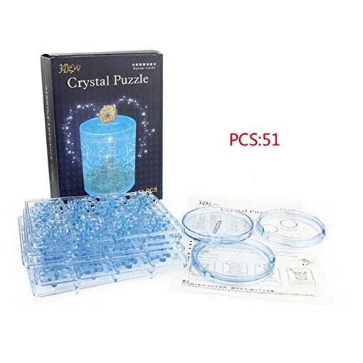 Hooray Service 3D Crystal Puzzle Building Blocks Blue Pen Case Piggy Bank Educational Toy for Kids - Image 6