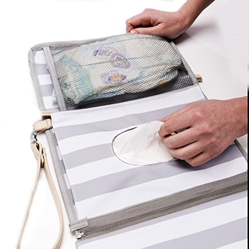 image for NurtraBaby Portable Diaper Changing Pad Clutch Bag, Newborn Changing S