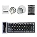 Yuzihan Roll up Mini Bluetooth Keyboard for Pad Tablets Phones Portable Silicone Rollup Waterproof Flexible Keyboard Black