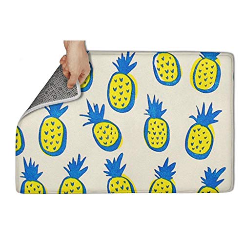 QAQ Indoor/Outdoor Dining Fruity Pineapples Doormats Easy Clean 23.5"x15.5"