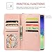 Petocase Compatible Galaxy S10 Plus Wallet Case,Luxury Bling Classy Leather Folio Flip Wristlet Shockproof Protective ID Credit Card Slots Holder Carrying Cover for Samsung Galaxy S10 Plus-Rose Gold