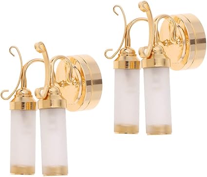 CUTICATE Miniature 1/12 Electric Wall Sconce Battery Operated Lamp with