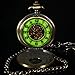 Luminous Dial For Dark Area Mens Bronze Mechanical Hand Winding Pocket Watch