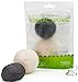 Konjac Face Sponge By Deneve - Exfoliating Facial Makeup Sponges - Cruelty Free Vegan - Body Skin Acne Dry Eczema Exfoliate Cleansing (Natural White/Charcoal)