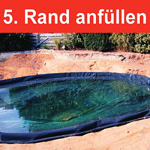 Firestone Teichfolie EPDM PondEasy vulkanisiert, schwarz 0,8 mm - Zuschnitt 3 x 2 m – Bild 7