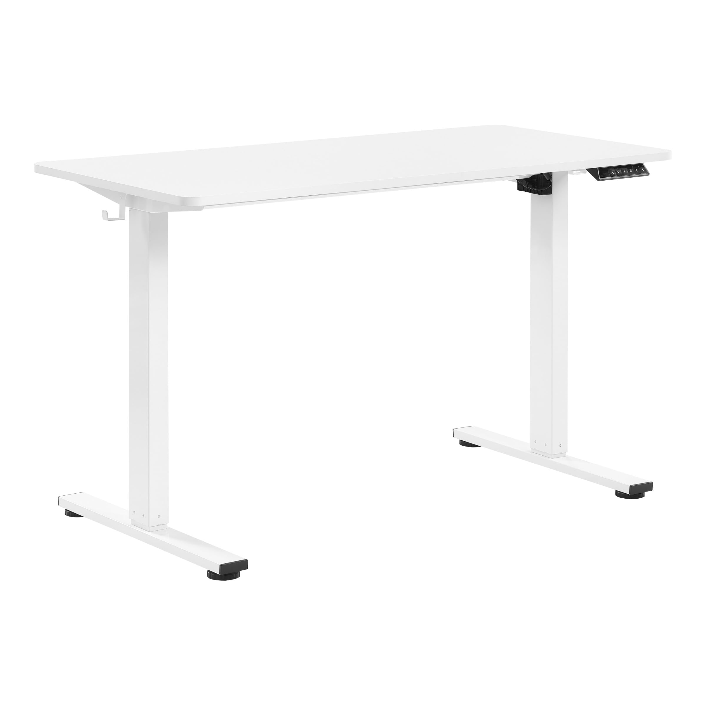 Photo 1 of OSP Home Furnishings Primo Sit-to-Stand Electric Height Adjustable Office Desk with Hook, White, 4 Feet Wide