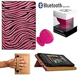 Executive Leather Portfolio Smart Case Cover For Lenovo IdeaTab A3000 7-inch Tablet + Pink Suction Bluetooth Speaker