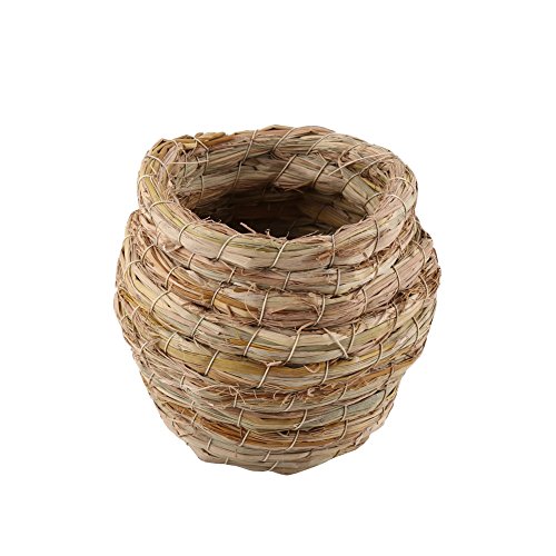 Handwoven Bird Nest Handmade Straw Nest For Parakeets Cockatiels And Small Pet