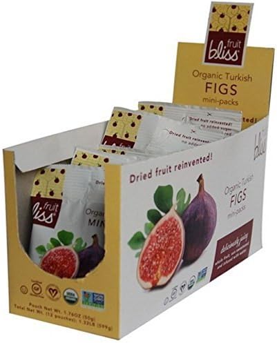 Fruit Bliss Organic Turkish Dried Mini Figs, 1.76 oz, Pack of 12
