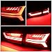 Pair Sequential LED Turn Signal 3D Bar Tail Light Brake Lamp Compatible with 08-17 Lancer/EVO X Sedan Smoke Lens