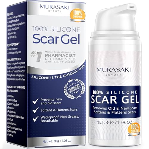 100% Silicone Scar Gel Scar Cream - Advanced Scar Gel for Surgical Scars, C-Section, Stretch Marks, Injury, Burns, Keloids, Old and New Scars