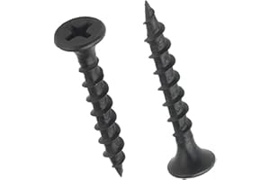 zcfochi Screws #6X2 Drywall Screws 965PCS Coarse Thread Sheetrock Wood Screws with Phillips Drive,5 LBS Flat Truss Head Self Tapping Screws Black Phosphate Coated Stainless Fast Self Tapping