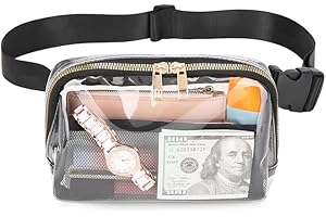 Clear Fanny Pack for Stadium Events with Adjustable Strap, Clear Crossbody Bags for Women Men, Clear Belt Bag for Concerts Sp