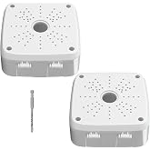 Universal Plastic Security Camera Flip Junction Box-2 PCS | IP Camera Base Mount Bracket, Wall Ceiling Mount Hide Cable Bracket for Electric Enclosure, CCTV Cams (Square-White)
