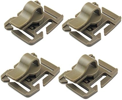 ShineIn Water Tube Clip Hose Clamp Fixed Rotation Snaps Buckle for Molle Webbing Hydration Backpack Pack of 4