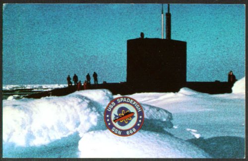 U S S Spadefish Nuclear Submarine SSN-668 postcard
