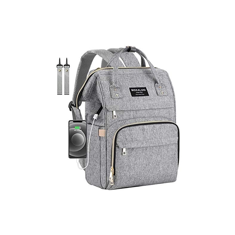 Mokaloo Diaper Bag Backpack, Large Baby Bag, Multi-functional Travel Back Pack, Anti-Water Maternity Nappy Bag Changing…