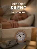 aboveClock Alarm Clock Bedside Analogue Battery Powered Night Light Snooze Wood view 3