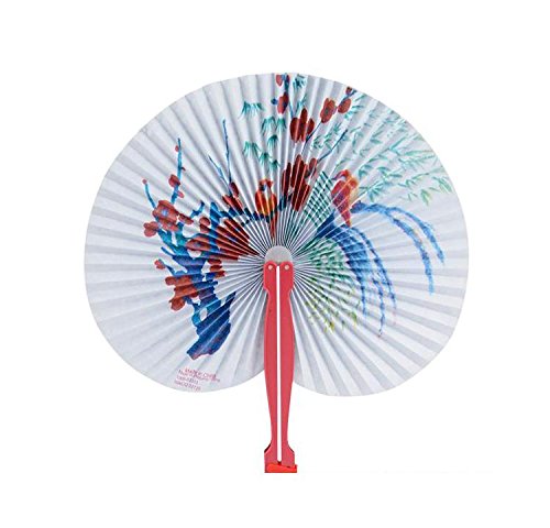 Bargain World 10" Floral Design Folding Fans [12-Pack] | Fun & Exciting Hand Fans For Kids & Teenagers From Our Huge Collection | Sticky Notes Included - Thumbnail 7