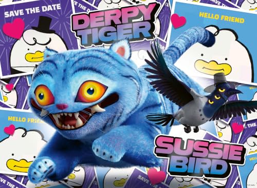 Ravensburger Kinderpuzzle 100 XXL Teile - KPop Demon Hunters - Derpy Tiger & Sussie Bird