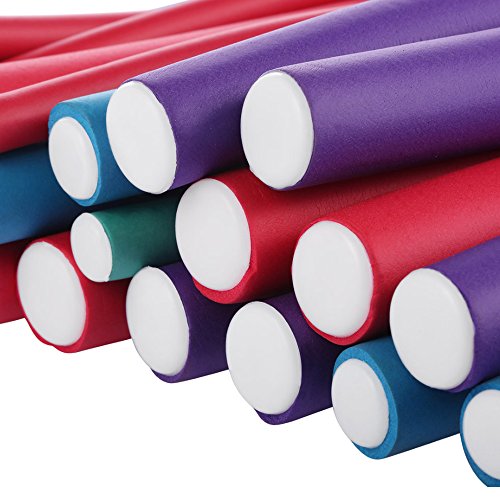 Flexible Curling Rods, 20 Pack Colorful Soft Rubber Twist-Flex Hair Curler Roller Set, 9 Inch Length, No pins No Clips No heat No Chemicals, Great for Create Beautiful Bouncy Curls