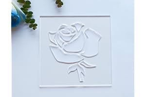 YUXUANISH Rose Router Template,Clear Acrylic Router Inlay Template,Router Jig Template for Woodworking&Craft (7.5''x7.5'')