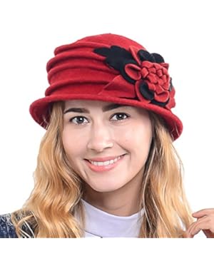 Winter Wool Cap Beret Beanie Cloche Bucket Hat for Women