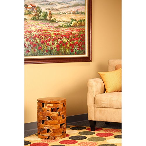 Bare Decor Stonehenge Artisan Accent Table in Solid Teak Wood