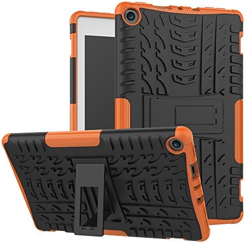 Maomi Amazon Fire 8" (2017 release) Case,[Kickstand Feature],Shock-Absorption/High Impact Resistant Heavy Duty Armor Defender Case For kindle fire HD8 2017 Tablet (Orange)