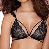 FUNOCÂ® Women's Sexy Cross Strappy Bralette Deep V Floral Lace Bra