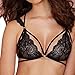 FUNOC Women's Sexy Cross Strappy Bralette Deep V Floral Lace Bra