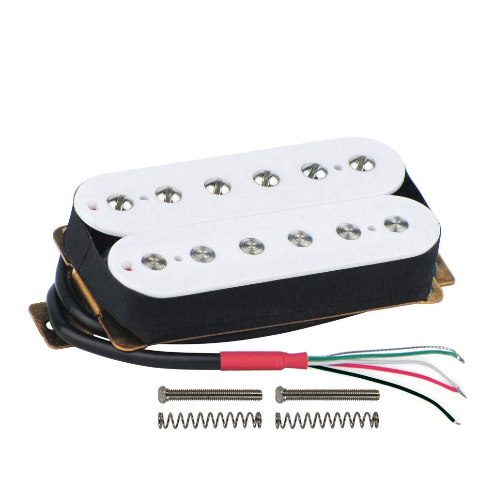 FLEOR Electric Guitar Pickup Double Coil Humbucker Pickups 50mm Ceramic Neck Pickup - White