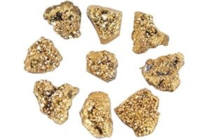 Wowagoga 8 Pcs 15-25mm Natural Pyrite Stone Raw Pyrite Crystal Fools Gold for Cabbing Tumbling Reiki Healing (Gold)