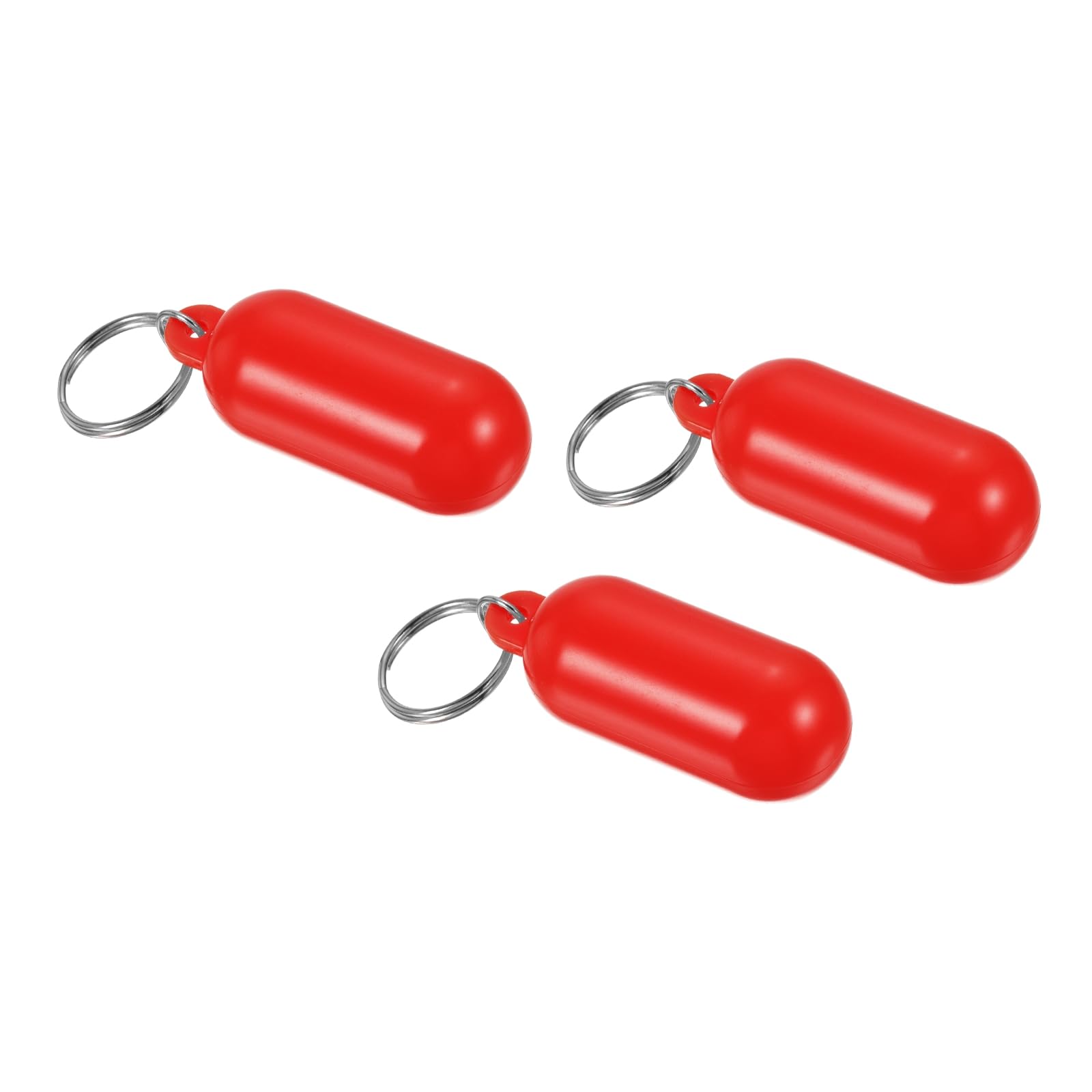 PATIKIL Floating Keychain, 3 Pack Plastic Key Float Surfing Fishing Marine Sailing Key Holder Buoyant Keyrings for Boating Kayaking Water Sports, Red