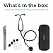 White Coat Dual Head Stethoscope, Lightweight and Acoustical with Protective Case – Jet Black Plus LED Pen Light Pupil Gauge