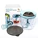 Manual Food Chopper Vegetable Chopper 5 Blades Manual Food Processor Onion Chopper Garlic Chopper Blender Meat Mincer Fruit Onion Garlic and Herb Slicer for Salad Pesto Coleslaw Food Puree 900ml