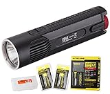 Bundle - 5 Items: NiteCore EC4S 2150 Lumens CREE XHP50 LED Flashlight with 2x Nitecore 18650 Rechargeable Batteries, Nitecore i2 Smart Charger and LumenTac Battery Organizer