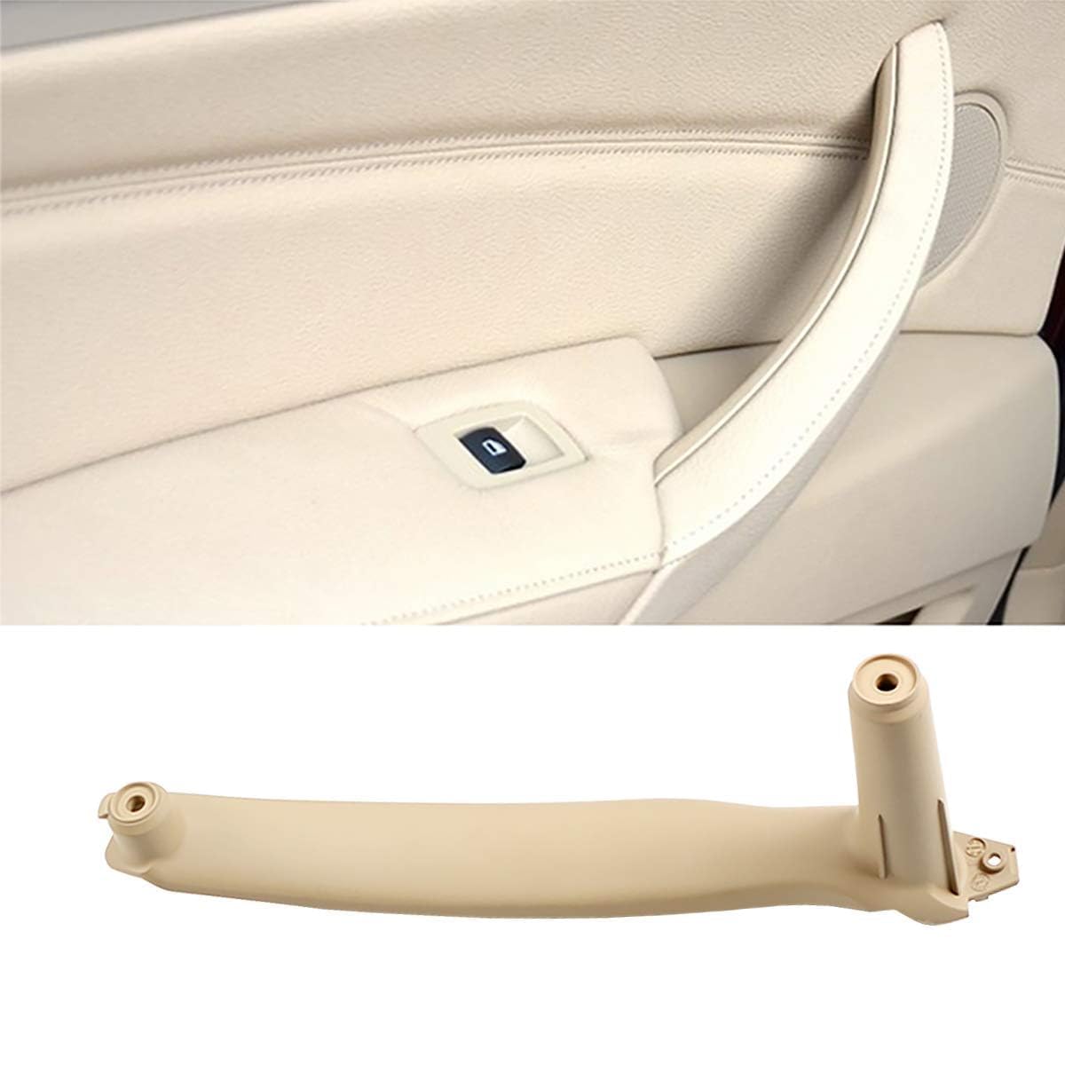 TTCR-II Door Pull Handle Compatible with BMW X5 E70 2008-2013,Compatible with BMW X6 E71/E72 2008-2014,Left Front/Left Rear Interior Passenger Door Handle Trim(Leather Cover NOT Included)