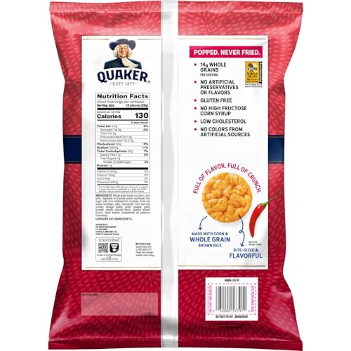 QUAKER RICE CRISPS, SWEET & SPICY CHILI, GLUTEN FREE, 8.5 OZ
