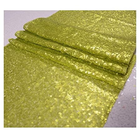 Shinybeauty 12x72 Inch Lime Green Sequin Table Runner Wedding