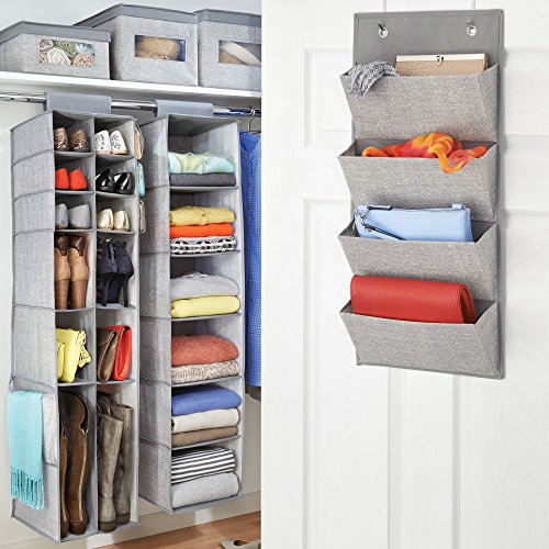 mDesign Organizador de tela para colgar en la barra del