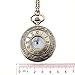 Mifine Antique Roman Pocket Watch Bronze Dial Open Faced Roman Numerals with Vintage Metal Rope