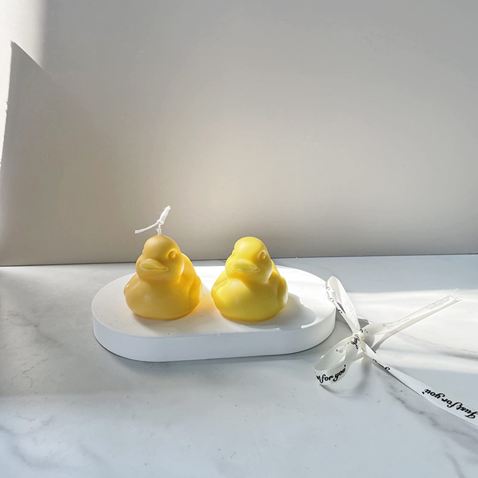2pcs 3D Duck Candle Mold Duck Silicone Mold for Fondant, Chocolate, Dessert, Cake Decor, Soap, Bath Bomb, Polymer Clay, Plaster Ornament, Resin Art