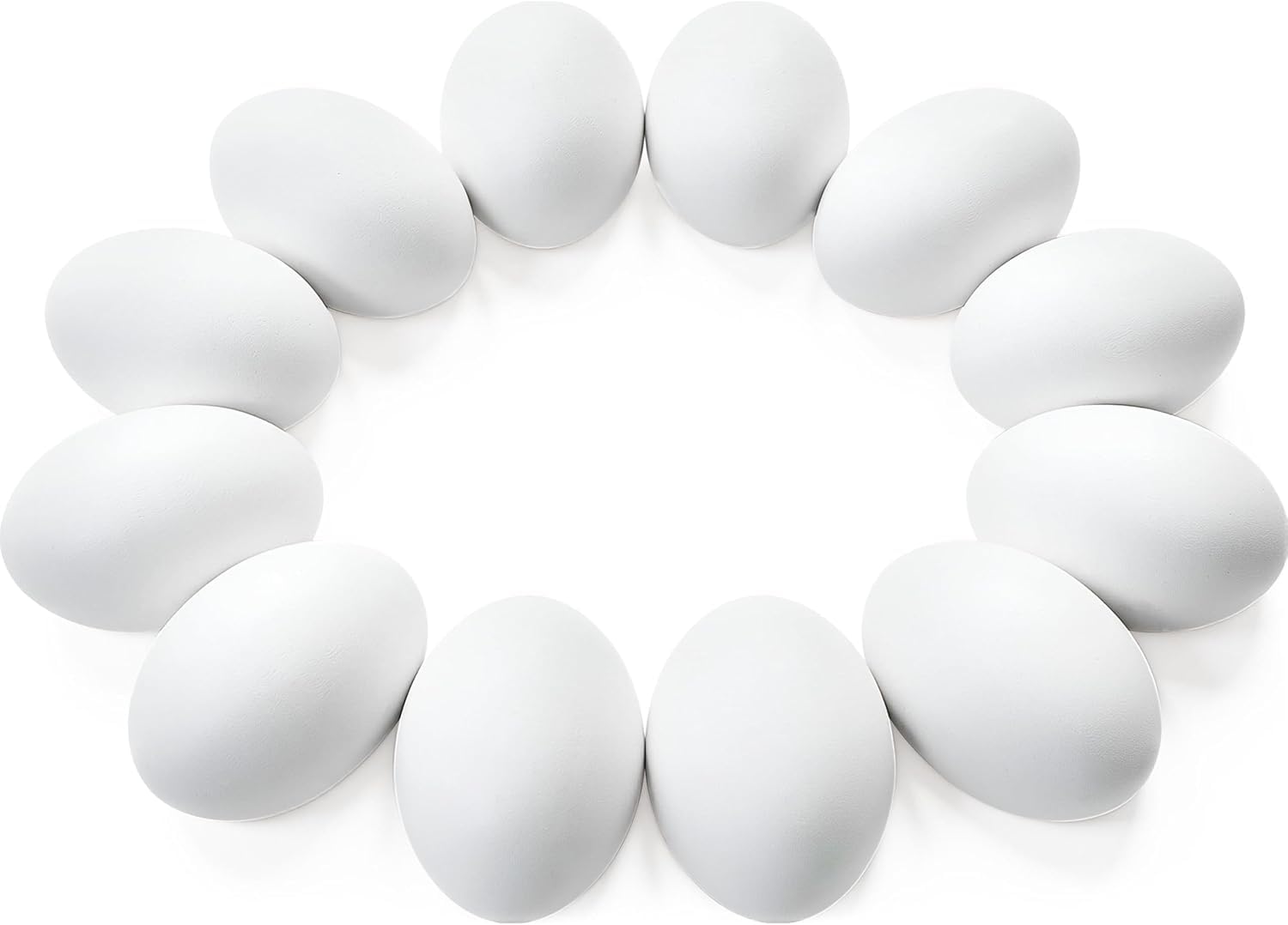 JOYIN 12 Pcs Easter Wooden Eggs for DIY Art Crafts and Easter Decorations, Unpainted Fake White Wooden Eggs for Drawing Painting Easter Egg Hunt Baskets Stuffers