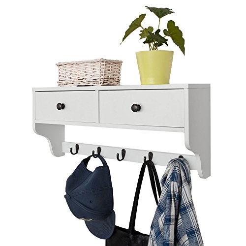 Haotian Wall Shelves,Wall rack,Wall Cabinets ,Wall-Mounted Cabinets ,Storage Racks, Hanging Entryway Shelf,Storage Shelf ,and Coat Rack Wall Shelf with Hooks (FRG178-W) - Thumbnail 7