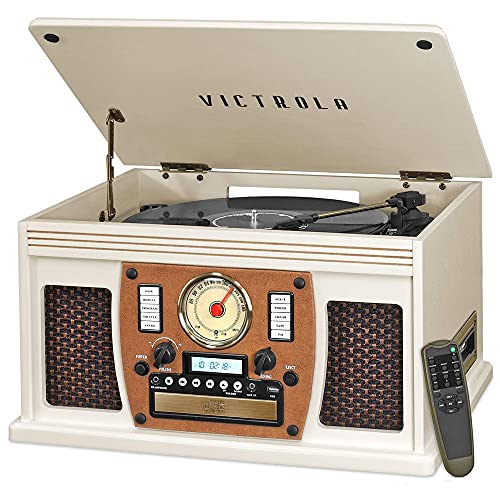 Victrola VTA-600B-WHT Navigator Bluetooth 8 in 1 Music Center (33/45/78) (Weiß)