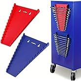 Magnetic Wrench Organizer Tool Trays - 2-Pack, 24-Slot Wrench Holder for Tool Box, SAE (1/4" to 1-1/16") & Metric (6 to 24mm)