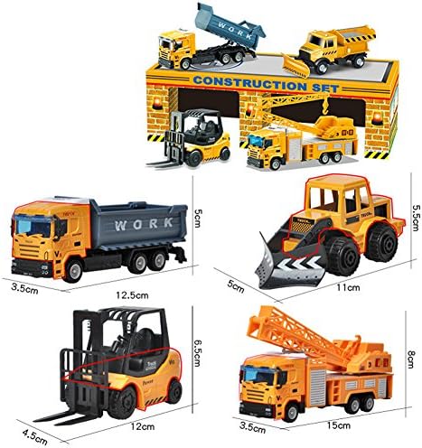 Studyset Engineering Car Tractor Toy Set Construction Vehicle Toy Trailer Mini Alloy Dump Truck Model Classic Toy Mini Gift Christmas for Children Boy DB-010118
